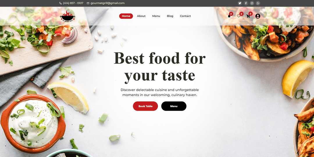 Gourmet Grill – Restaurant Website
